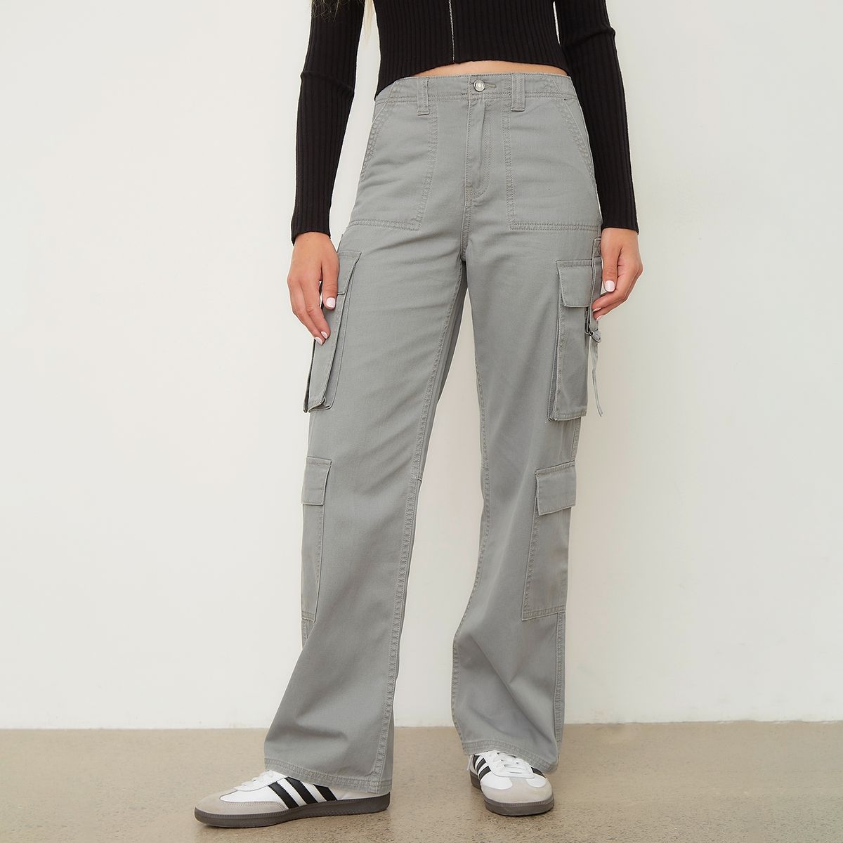 SYBILLA - Jeans Cargo Tiro Medio Mujer Sybilla