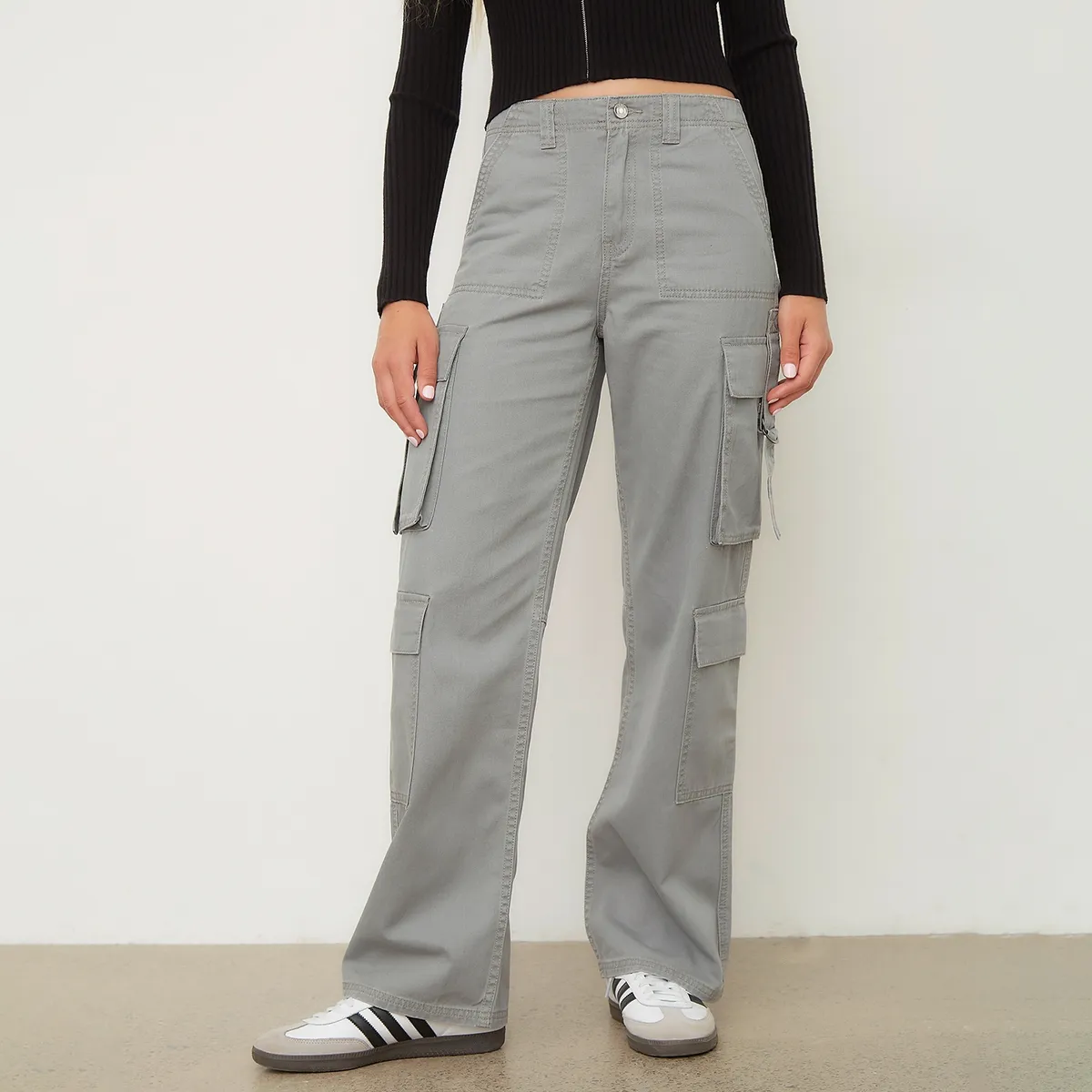 SYBILLA - Jeans Cargo Tiro Medio Mujer Sybilla