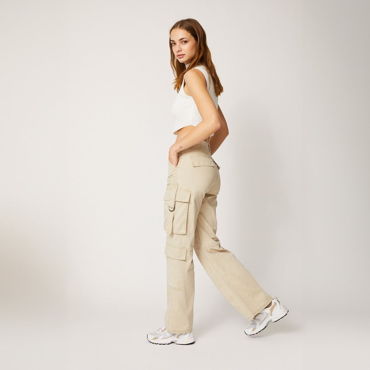 SYBILLA - Jeans Cargo Tiro Medio Mujer Sybilla