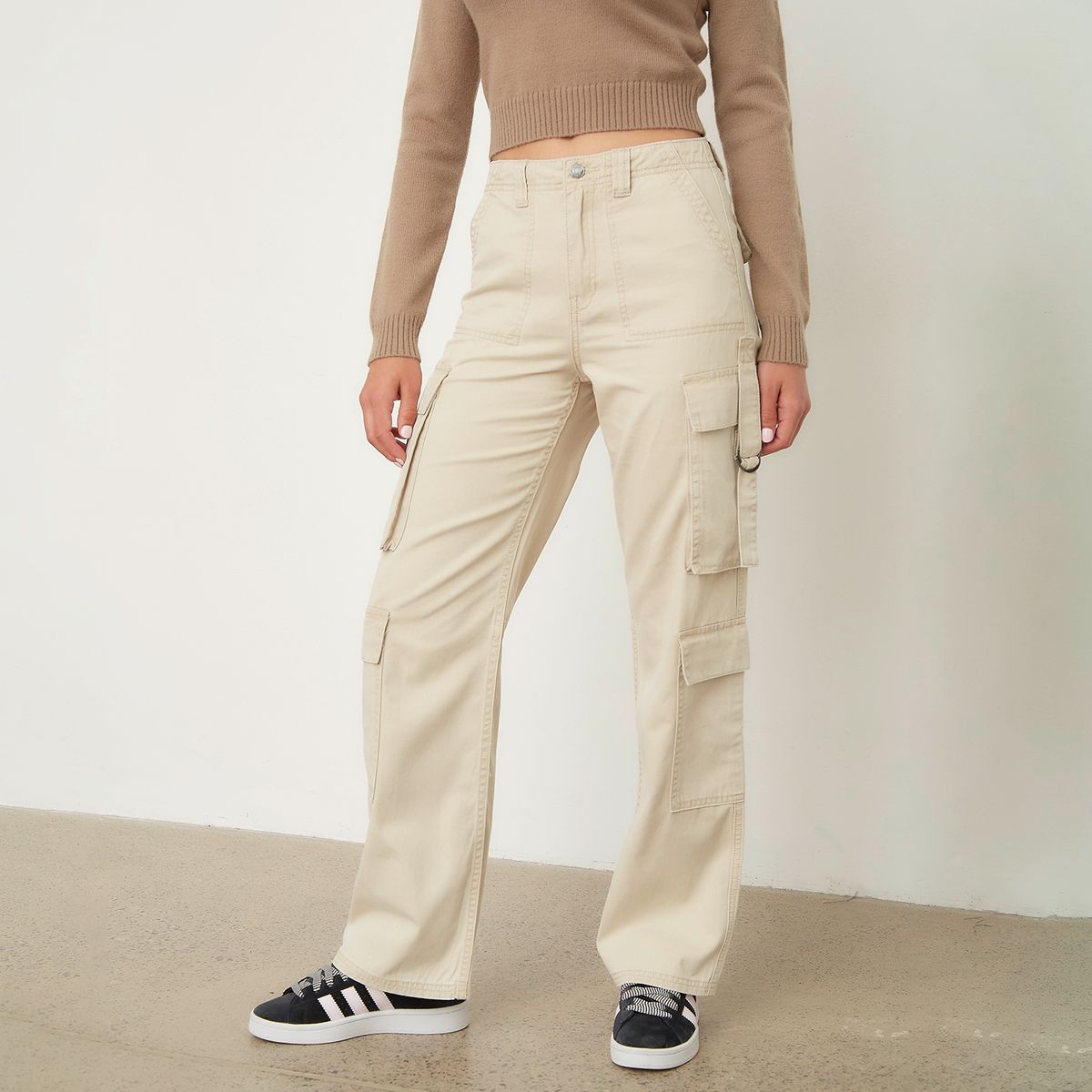 SYBILLA - Jeans Cargo Tiro Medio Mujer Sybilla