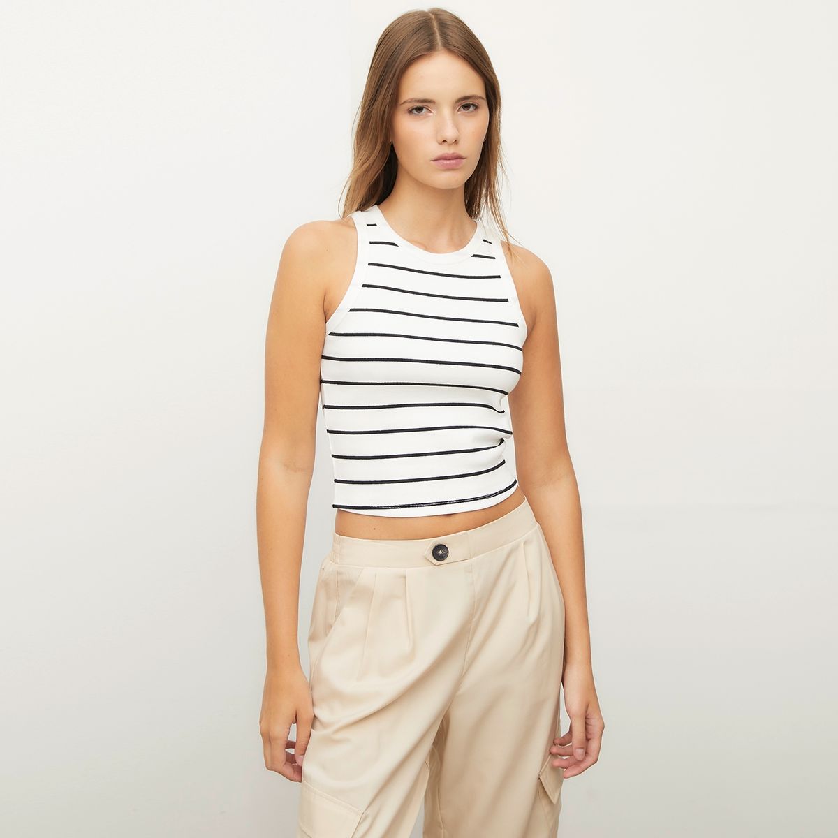 SYBILLA - Camiseta Sybilla Casual Algodón Sin Manga Mujer