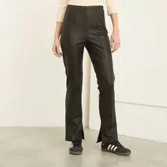 BASEMENT - Pantalón Palazzo Medio Mujer Ecocuero