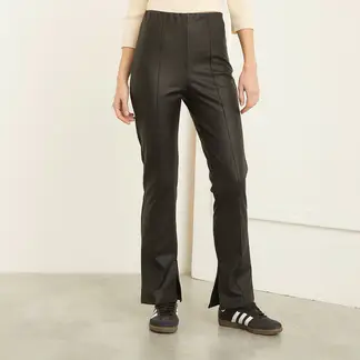 BASEMENT - Pantalón Palazzo Medio Mujer Ecocuero