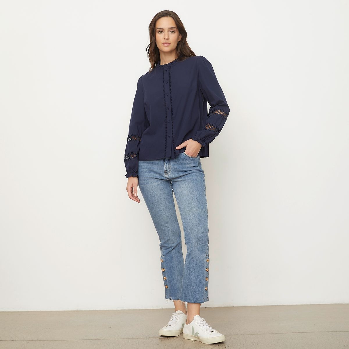 UNIVERSITY CLUB - Blusa Manga Larga Algodón Mujer University Club