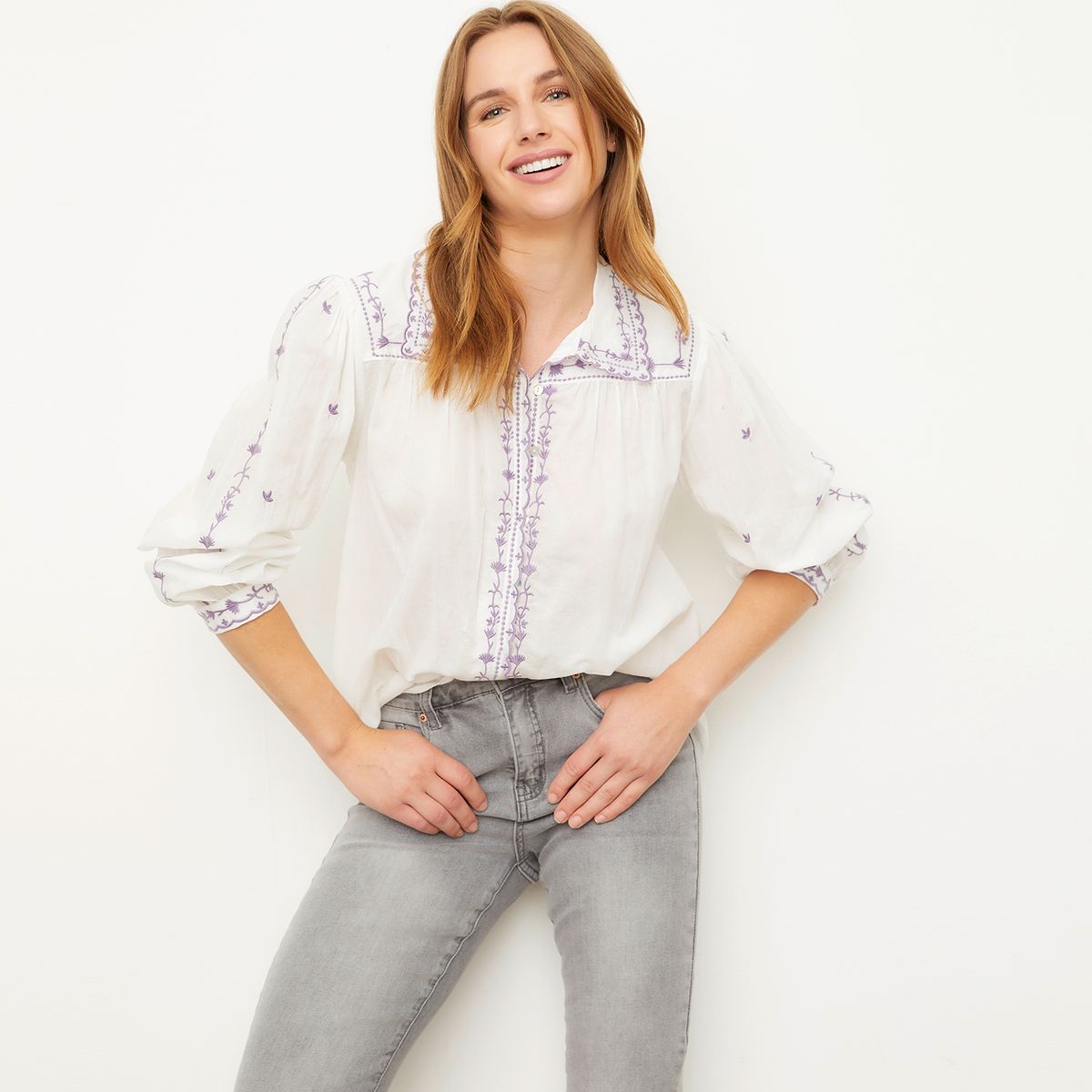 UNIVERSITY CLUB - Blusa Manga Larga Algodón Mujer University Club