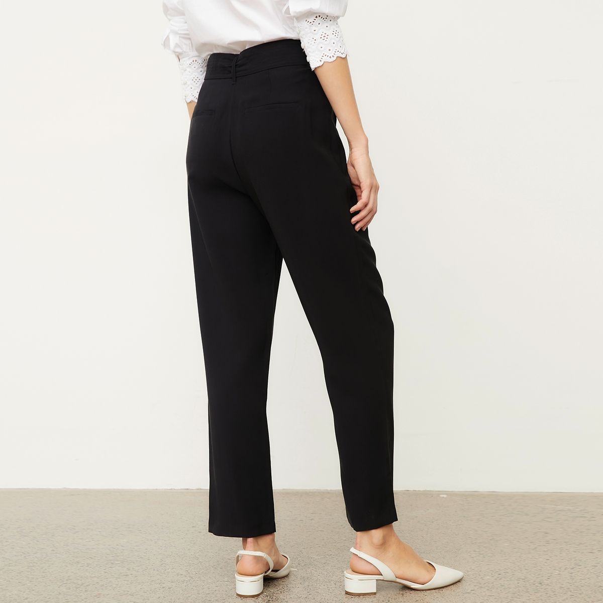 BASEMENT - Pantalón Straight Tiro Alto Mujer Basement