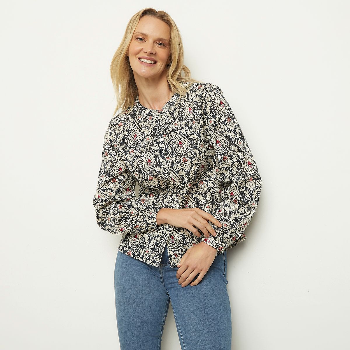 NEWPORT - Blusa Manga Larga Algodón Mujer Newport