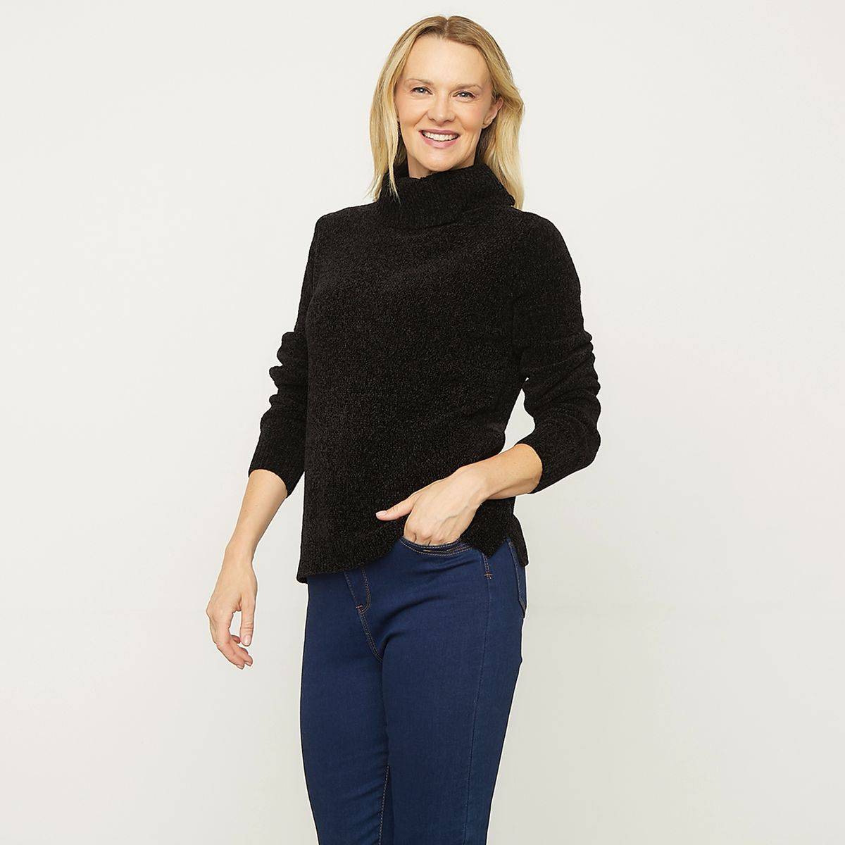 NEWPORT - Chaleco Chenille Cuello Alto Mujer Newport