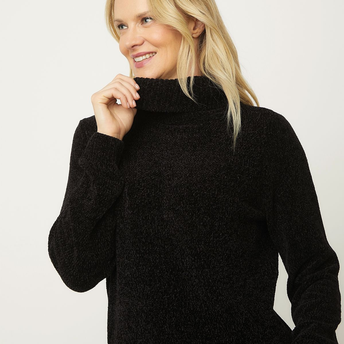 NEWPORT - Chaleco Chenille Cuello Alto Mujer Newport