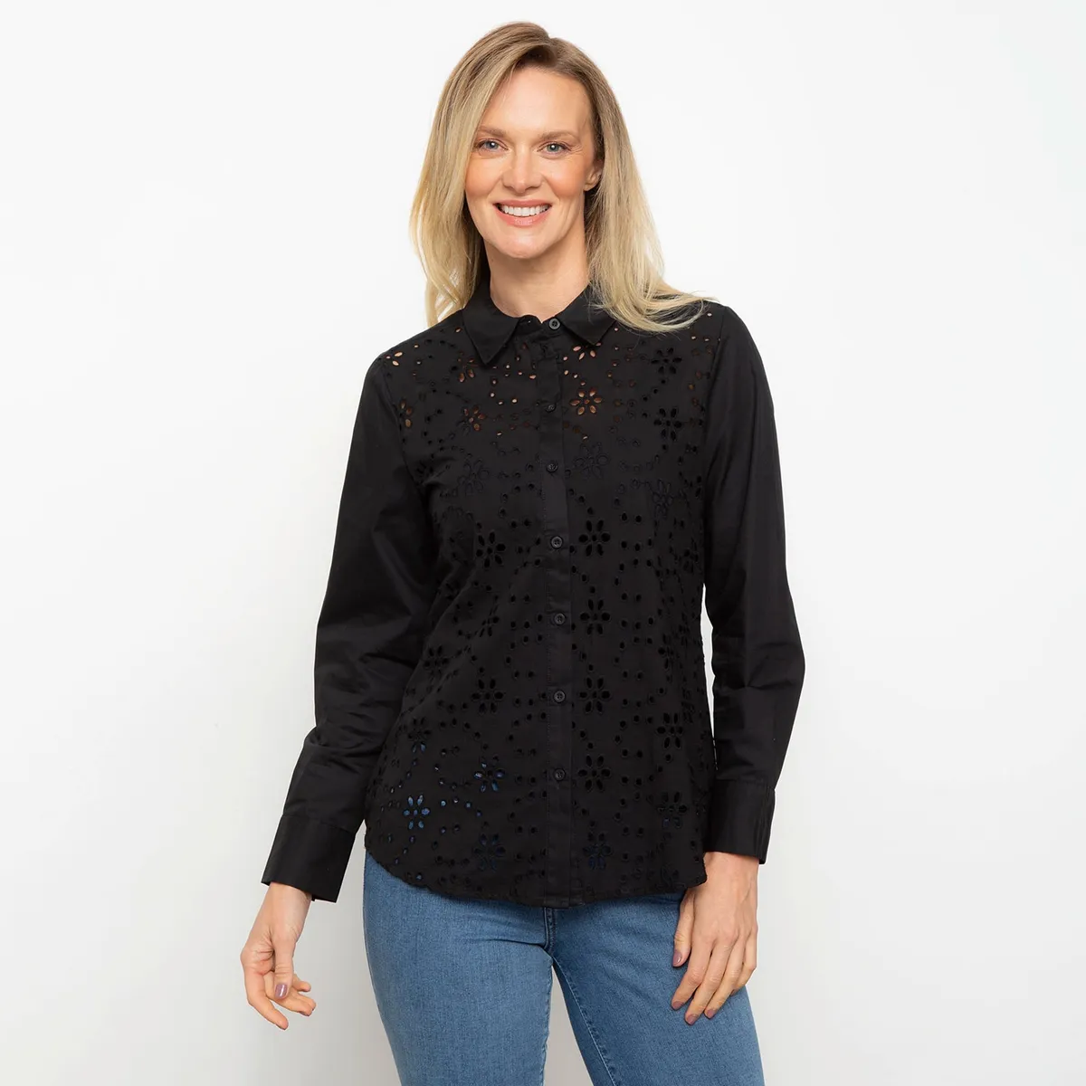 NEWPORT - Blusa Manga Larga Algodón Mujer Newport