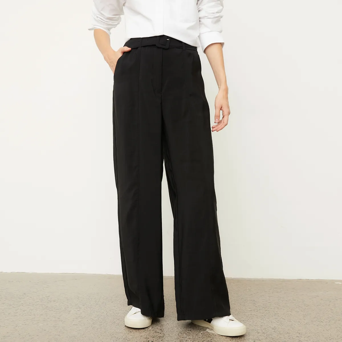 BASEMENT - Pantalón Palazzo Tiro Medio Mujer Basement