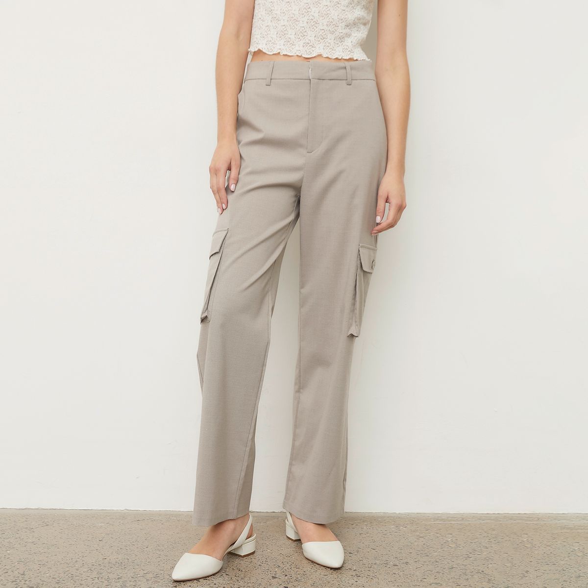 BASEMENT - Pantalón Cargo Tiro Medio Mujer Basement