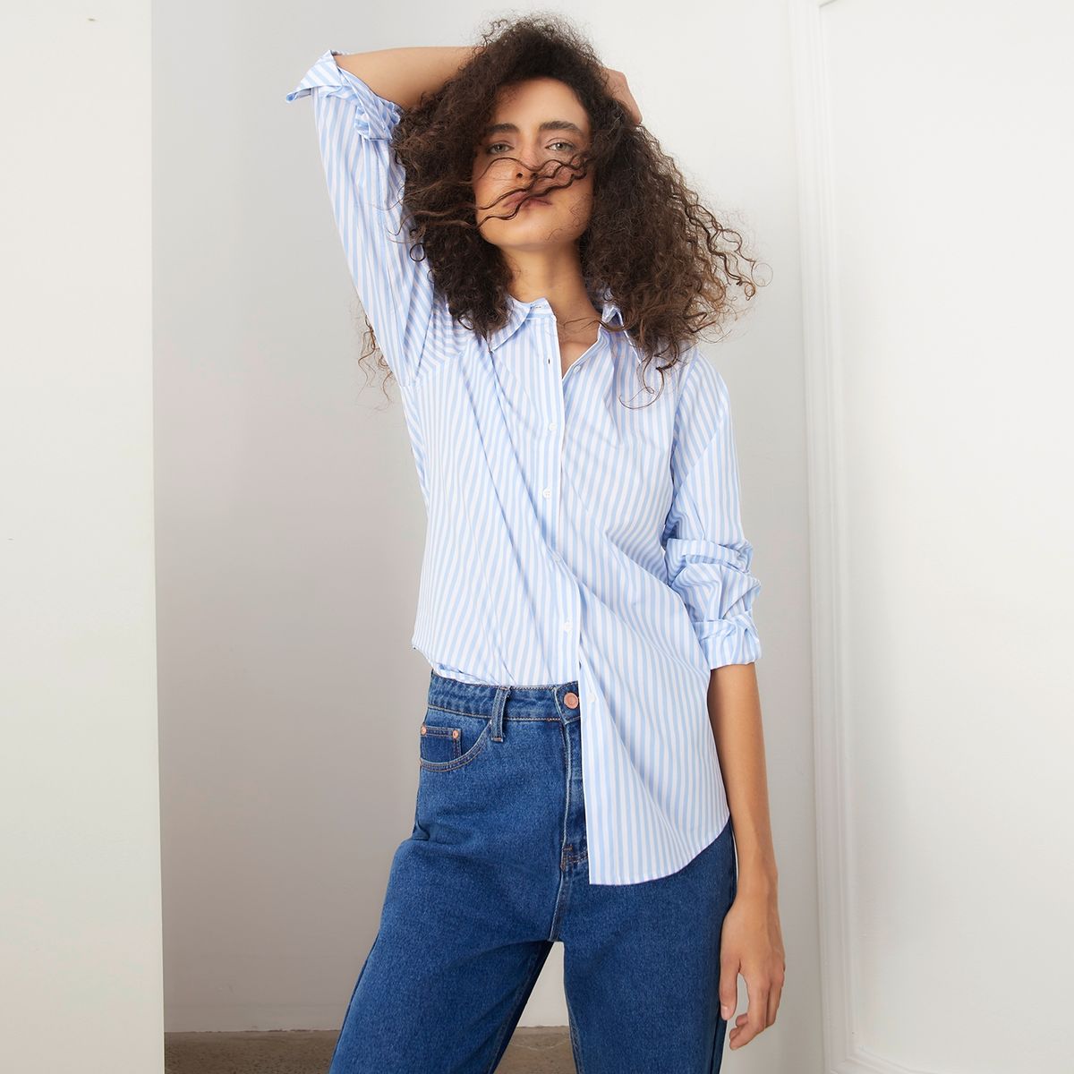 BASEMENT - Blusa Manga Larga Algodón Mujer Basement