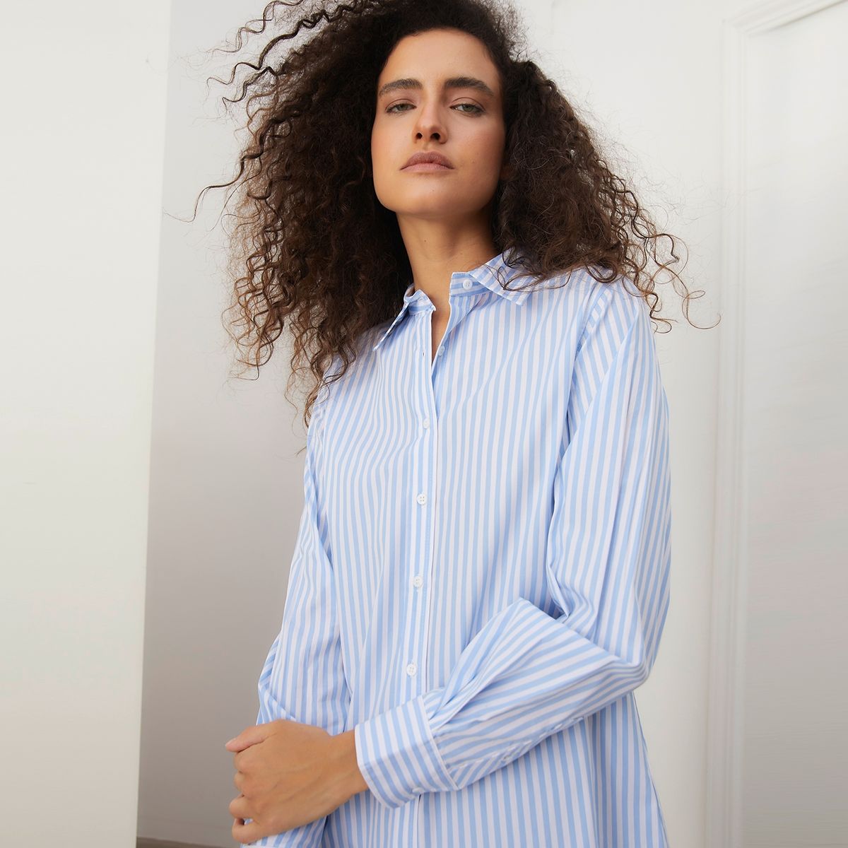 BASEMENT - Blusa Manga Larga Algodón Mujer Basement