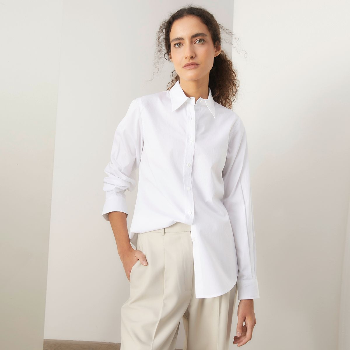 BASEMENT - Blusa Manga Larga Algodón Mujer Basement