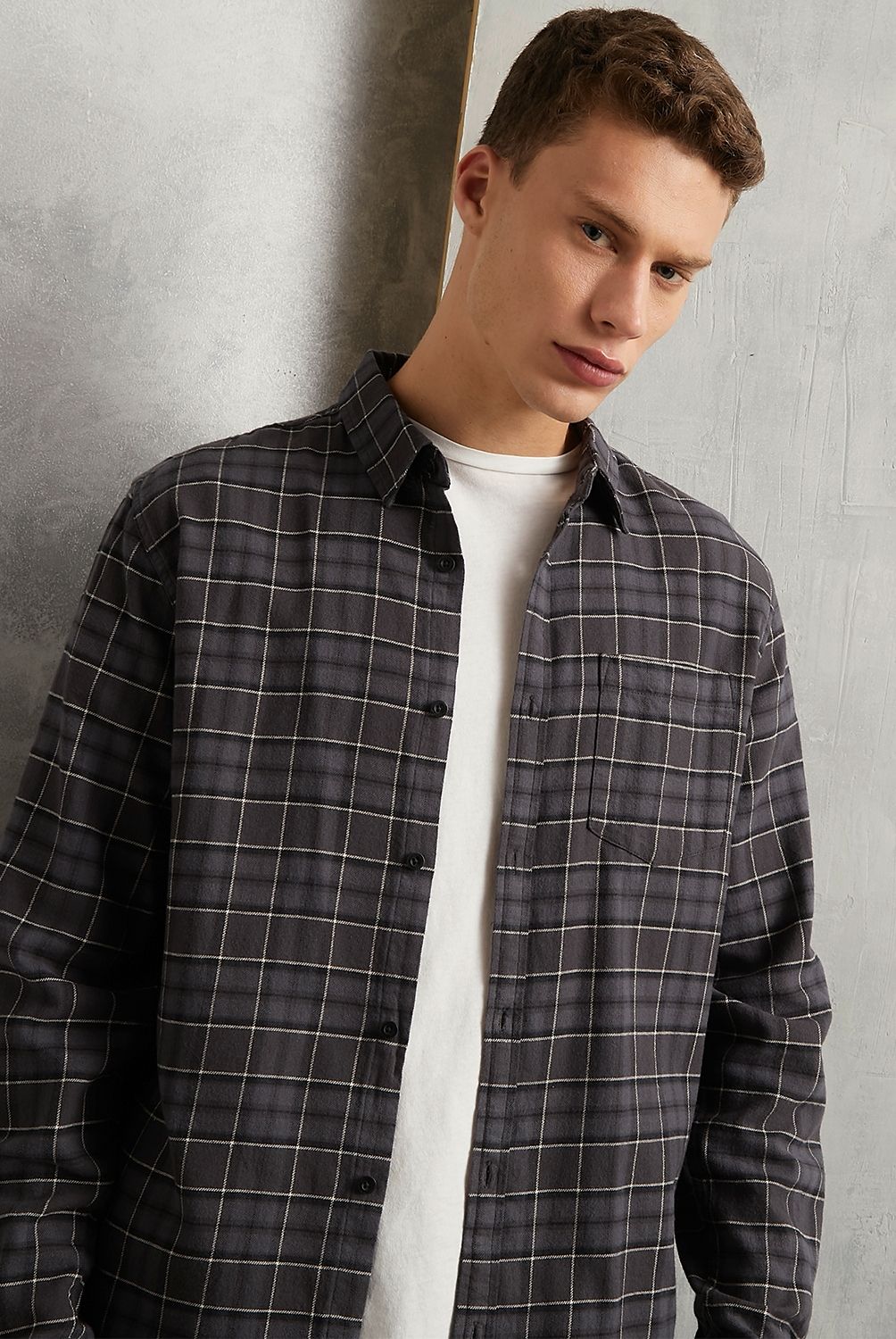 AMERICANINO - Camisa Manga Larga Leñadora Regular Algodón Hombre Americanino