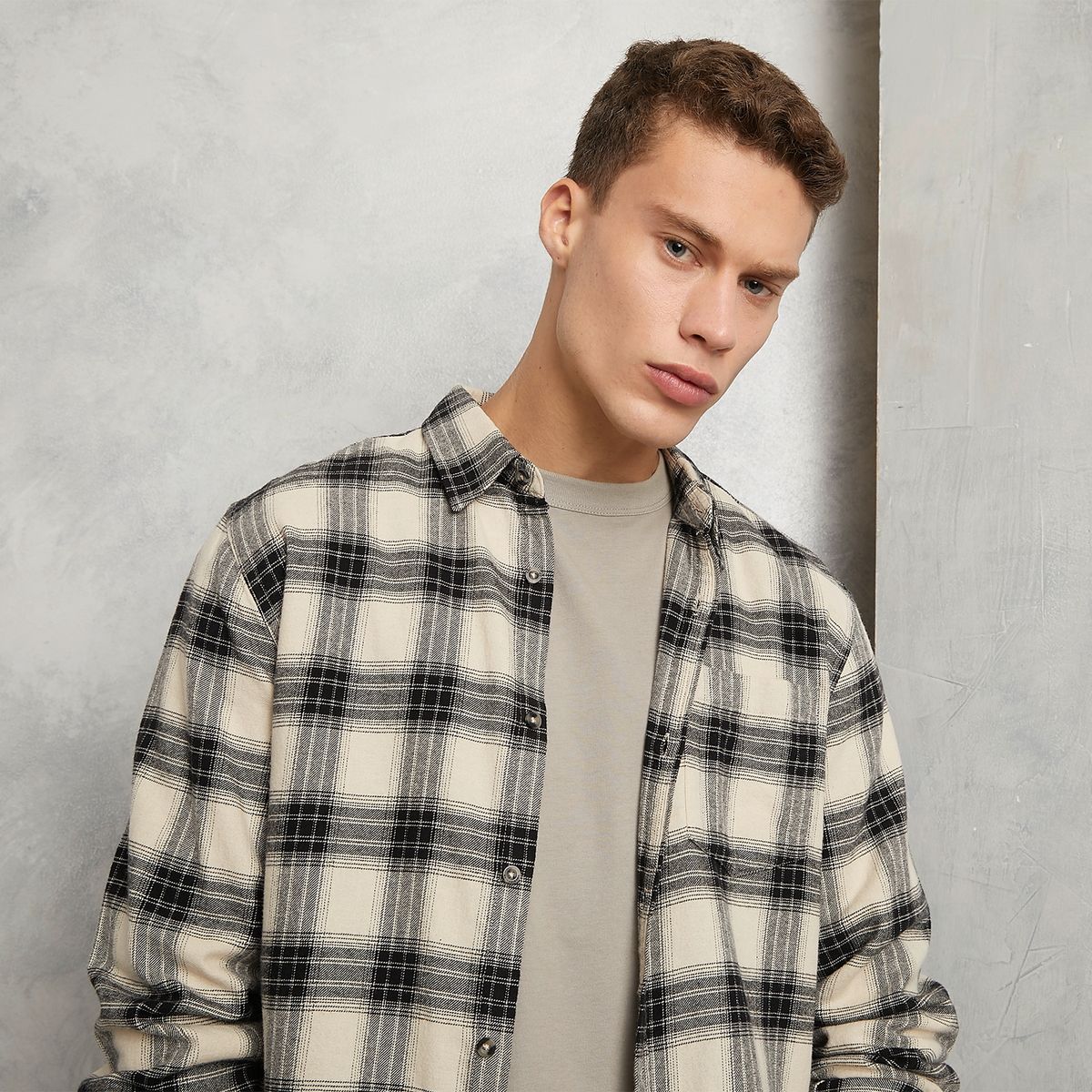 AMERICANINO - Camisa Manga Larga Leñadora Regular Algodón Hombre Americanino