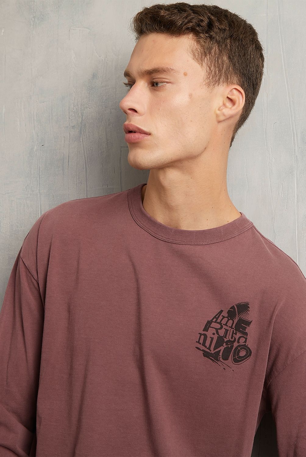 AMERICANINO - Polera Manga Larga Relax Hombre Algodón Americanino