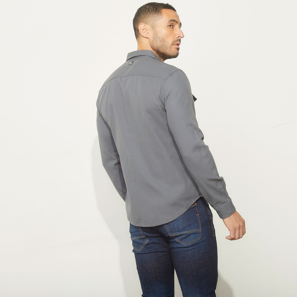 MOSSIMO - Camisa Casual Manga Larga Algodón Hombre Mossimo
