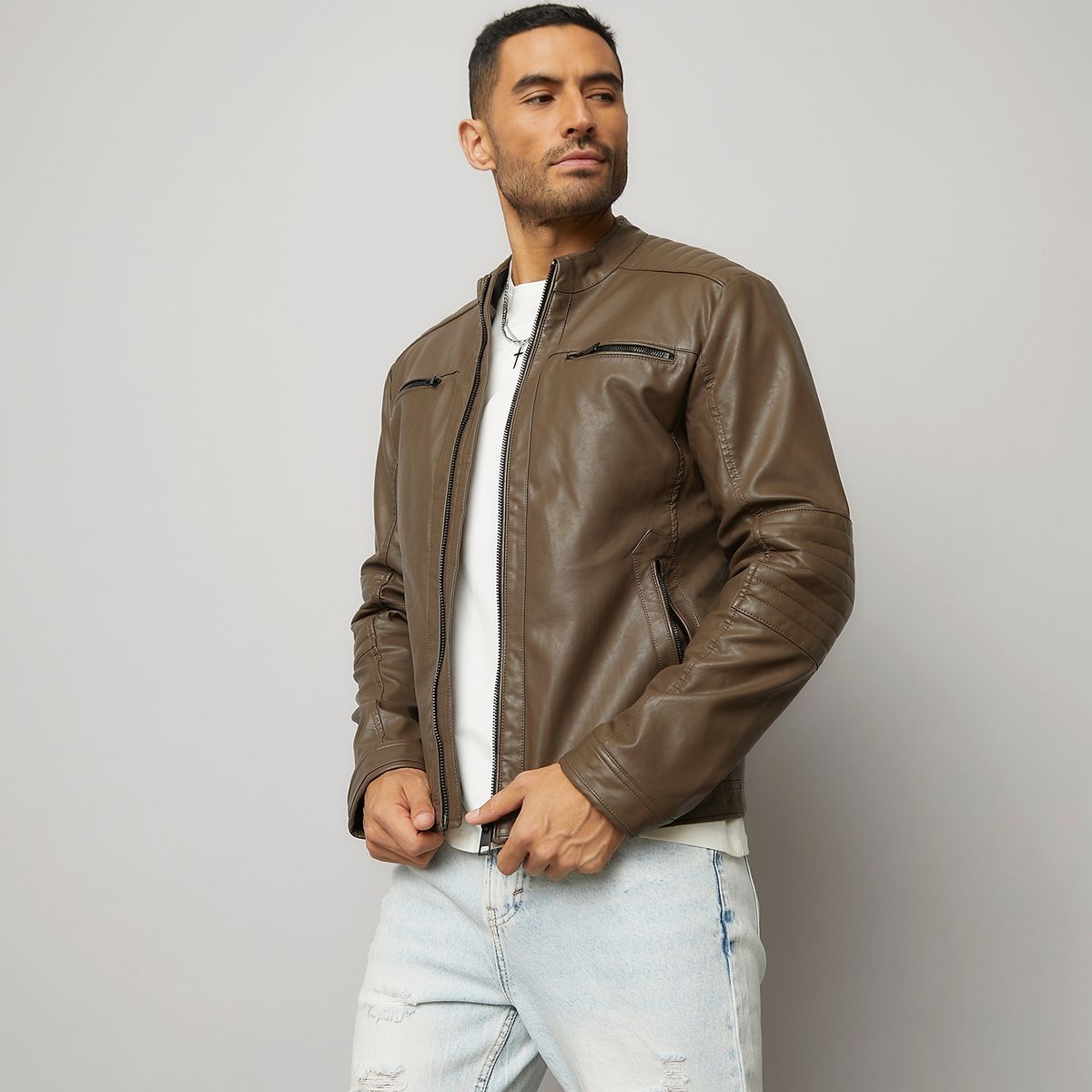 MOSSIMO - Chaqueta De Pu Recto Hombre Mossimo