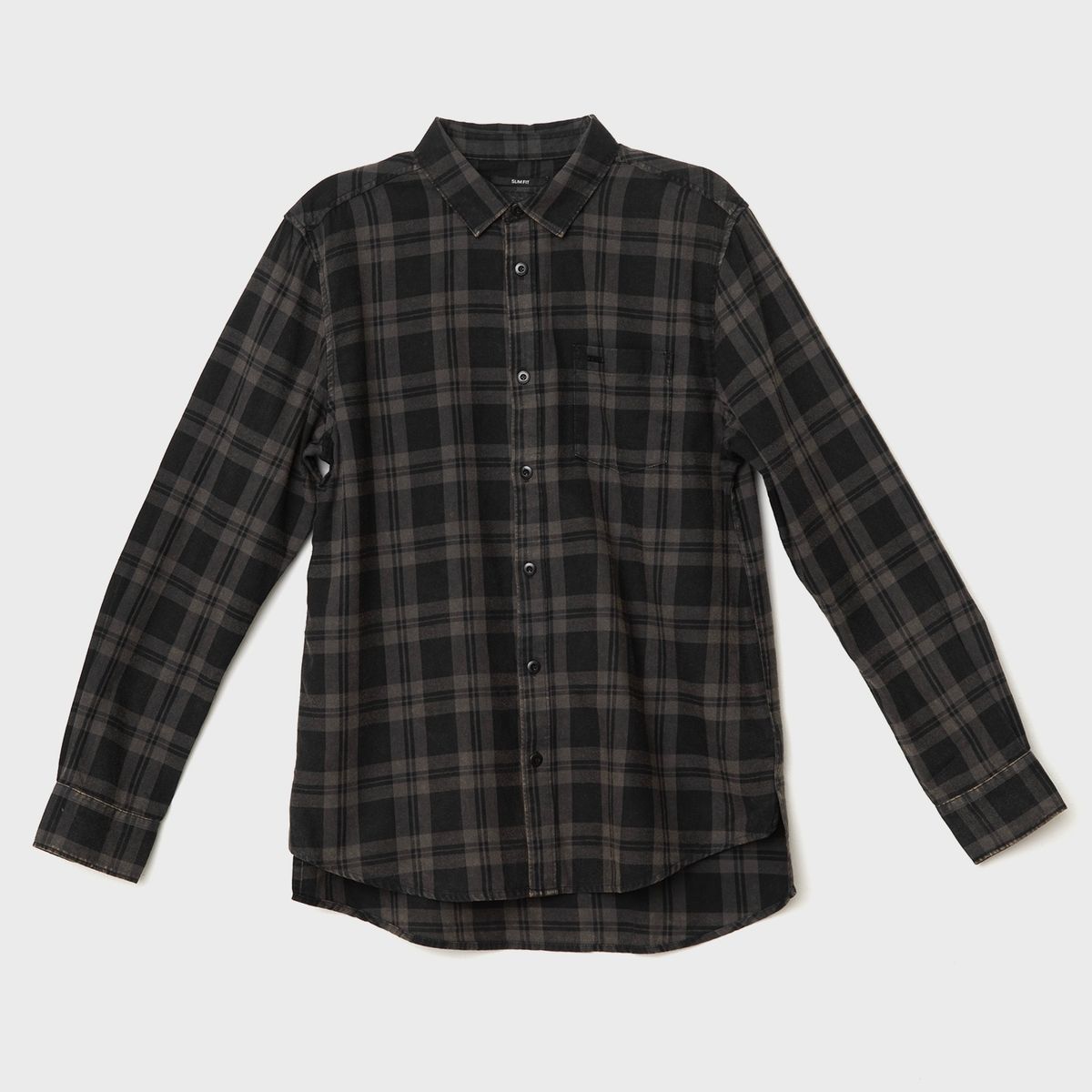 MOSSIMO - Camisa Check Manga Larga Algodón Slim Hombre Mossimo