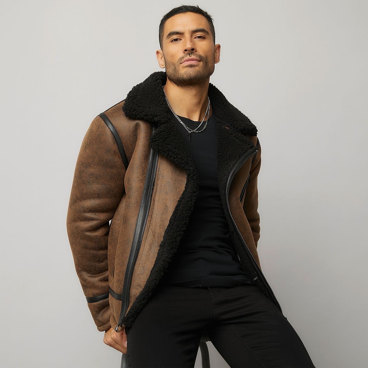 MOSSIMO - Chaqueta Aviadora Recto Hombre Mossimo