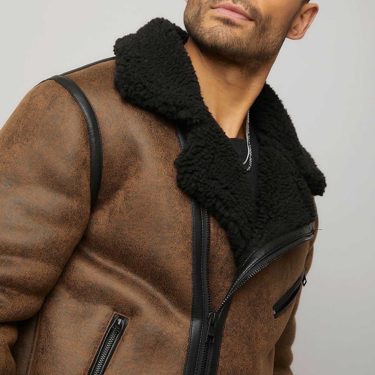 MOSSIMO - Chaqueta Aviadora Recto Hombre Mossimo