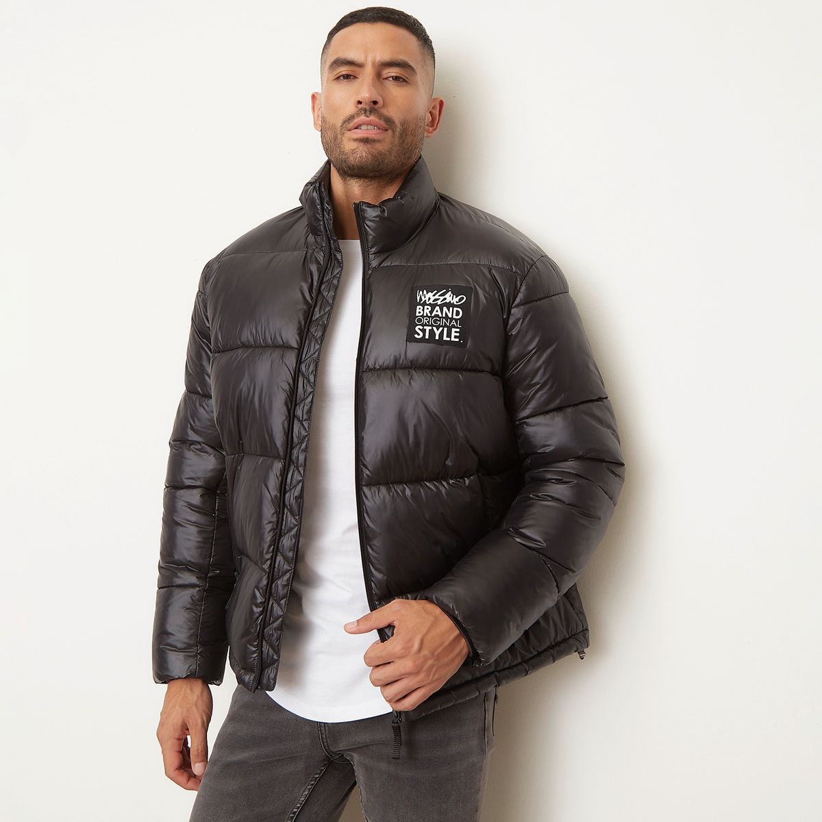 MOSSIMO - Parka Puffer Con Cuello Alto Hombre Mossimo