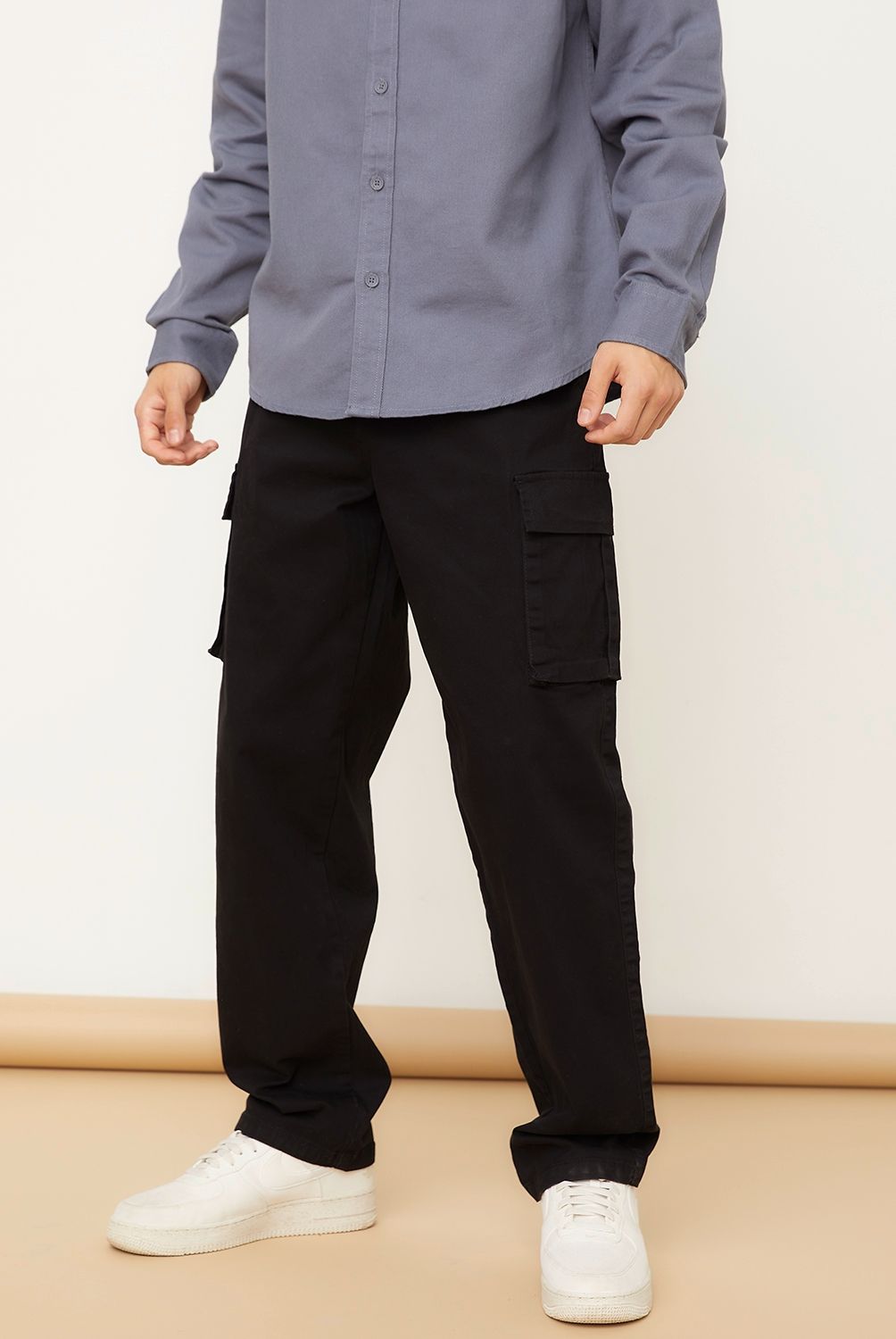 BEARCLIFF - Pantalón Cargo Wide Leg Algodón Hombre Bearcliff