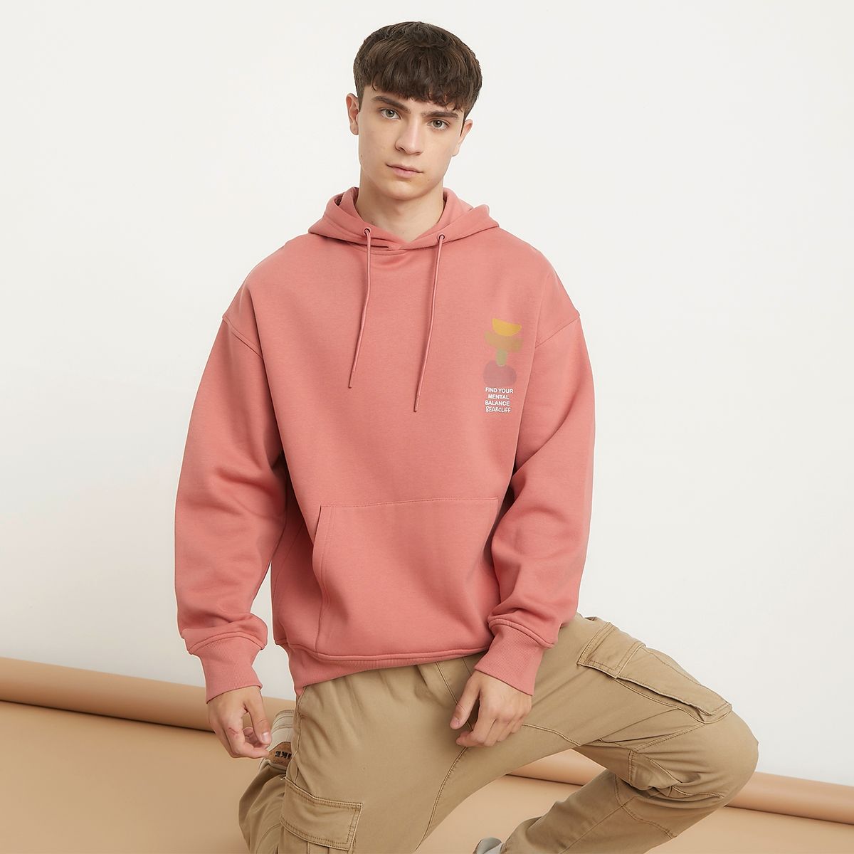 BEARCLIFF - Polerón Hoodie Oversize Fit  Algodón Hombre Bearcliff