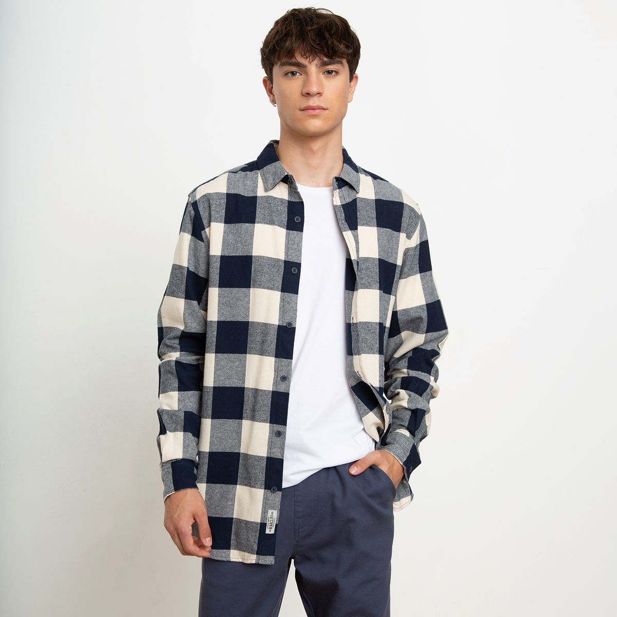 BEARCLIFF - Camisa A Cuadros Manga Larga Regular Fit Hombre Bearcliff
