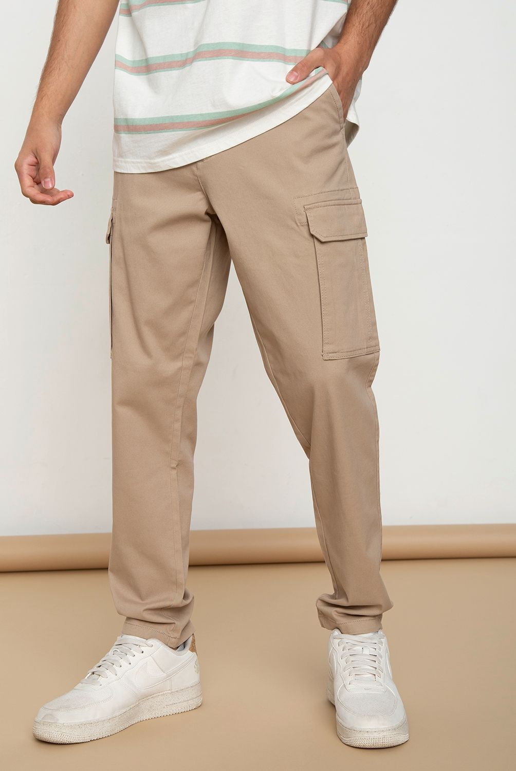 BEARCLIFF - Pantalón Cargo Algodón Slim Hombre Bearcliff