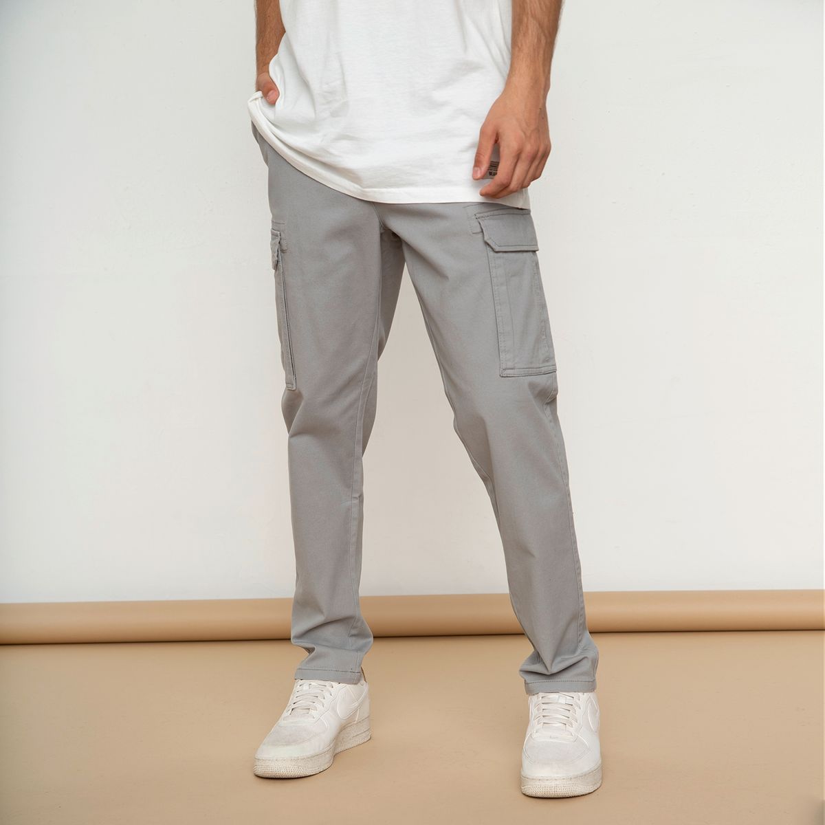 BEARCLIFF - Pantalón Cargo Algodón Slim Hombre Bearcliff