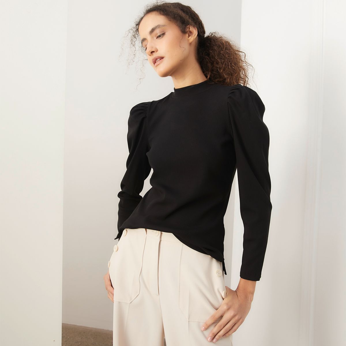 BASEMENT - Polera Manga Larga Mujer Basement