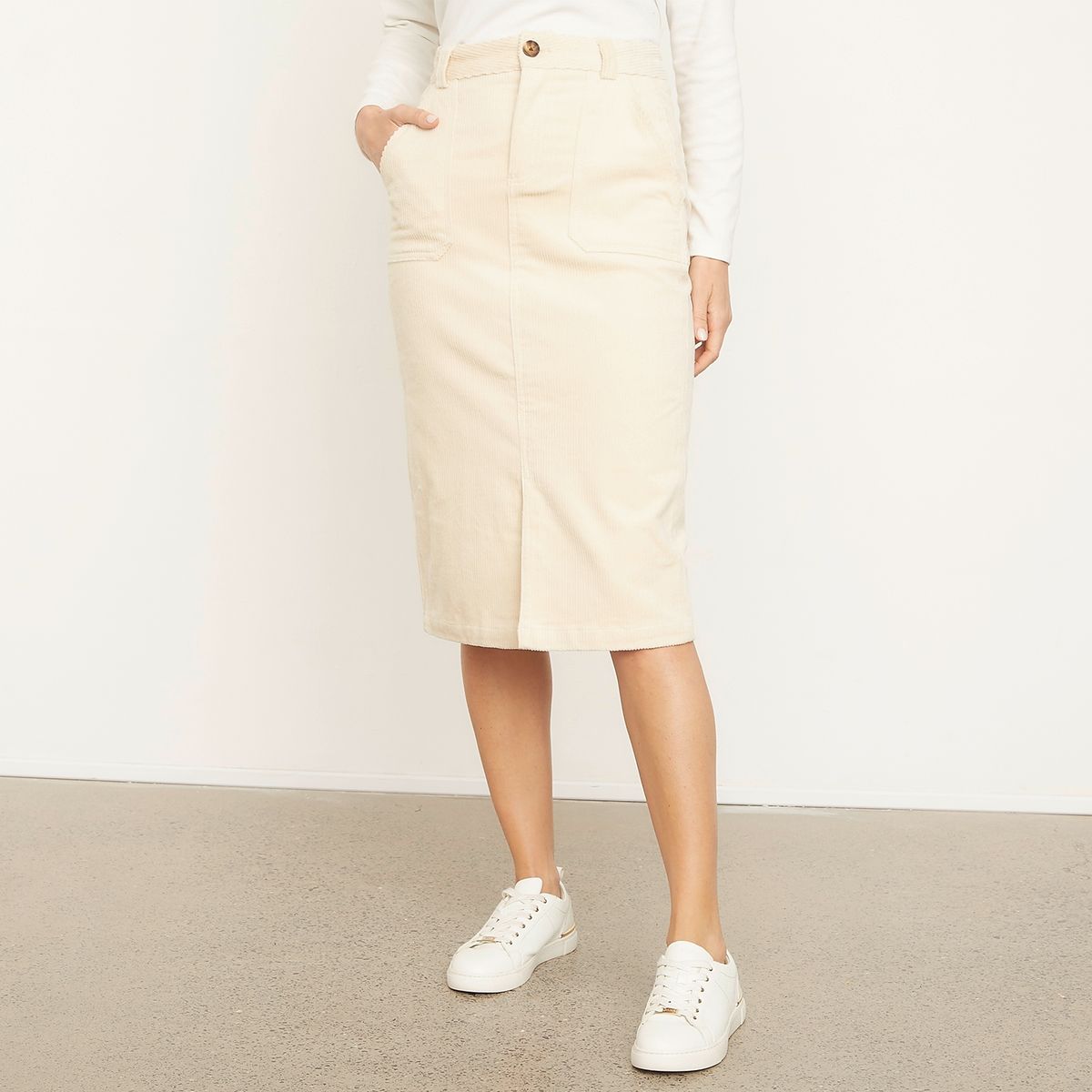 NEWPORT - Falda Midi Algodón Mujer Newport