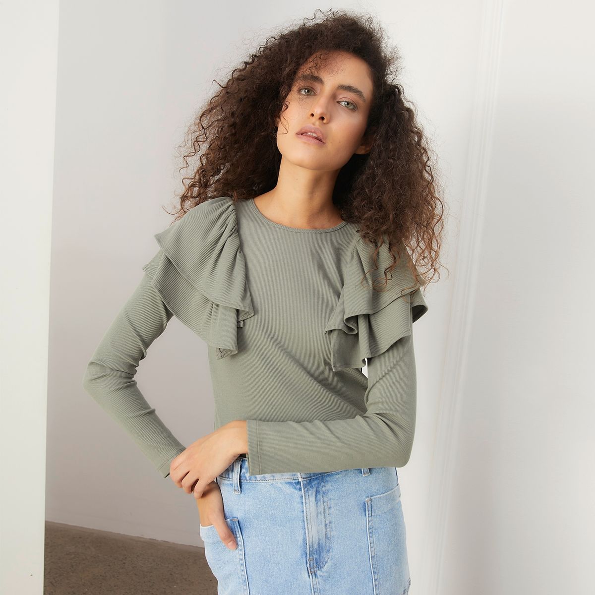 BASEMENT - Polera Manga Larga Mujer Basement