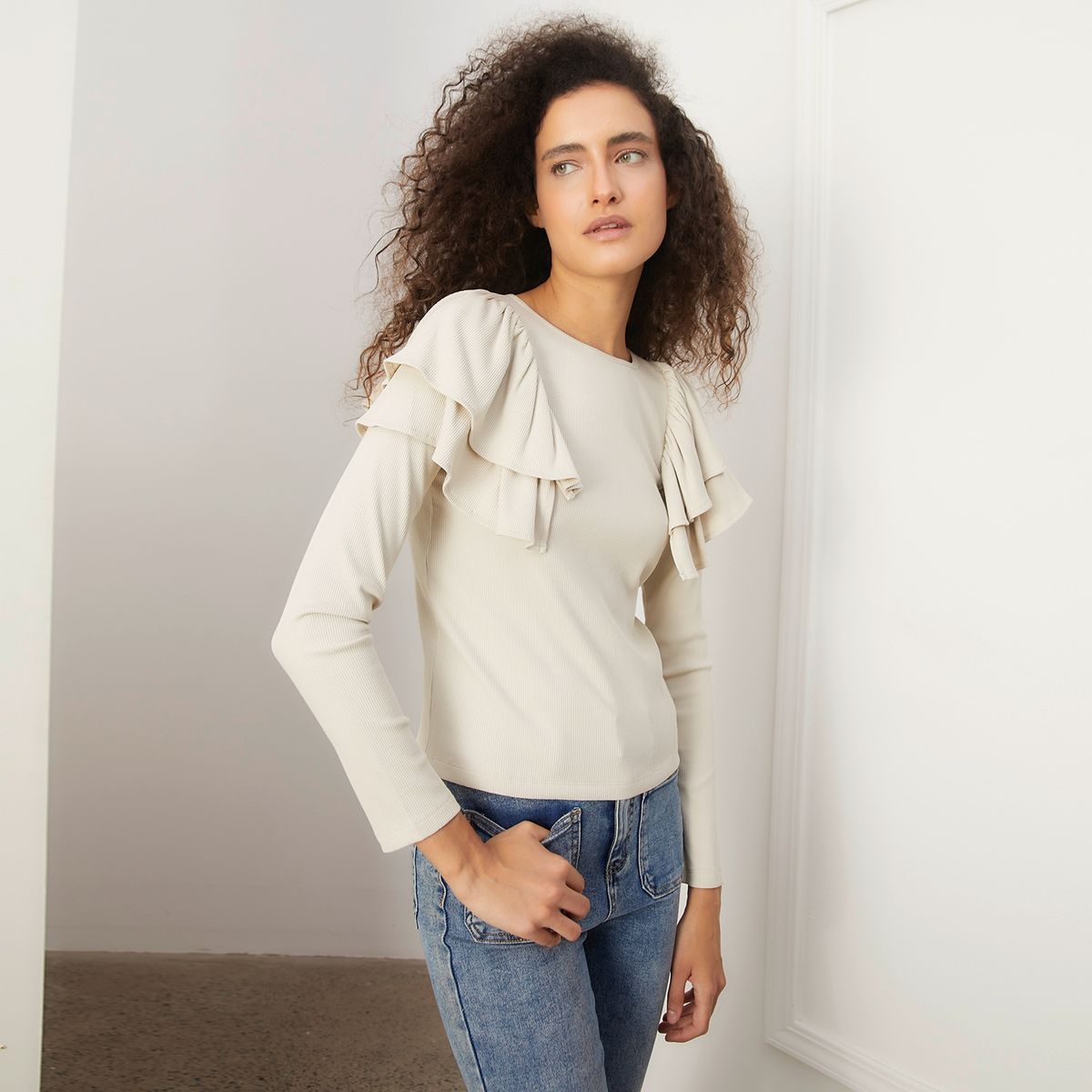 BASEMENT - Polera Manga Larga Mujer Basement