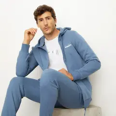 DIADORA - Polerón Con Cierre Algodón Recto Hombre