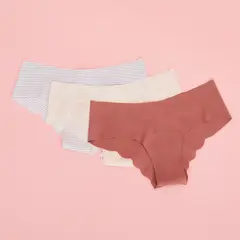 BLU - Pack 3 Calzones Bikini Mujer Microfibra Sin Costuras