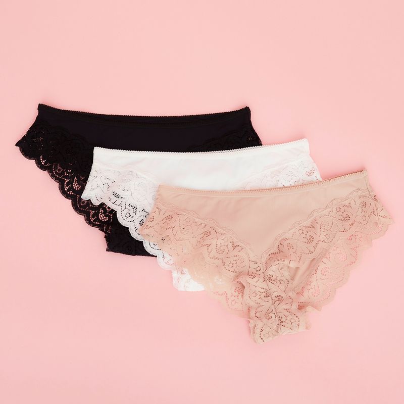 BLU - Pack de 3 Pantaletas Mujer Blu Encaje