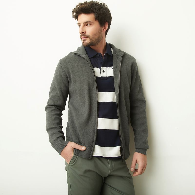 UNIVERSITY CLUB - Sweater University Club Algodón Cierre Frontal Hombre