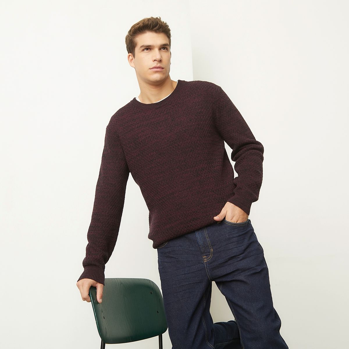 BASEMENT - Sweater Chaleco Manga Larga Hombre Basement