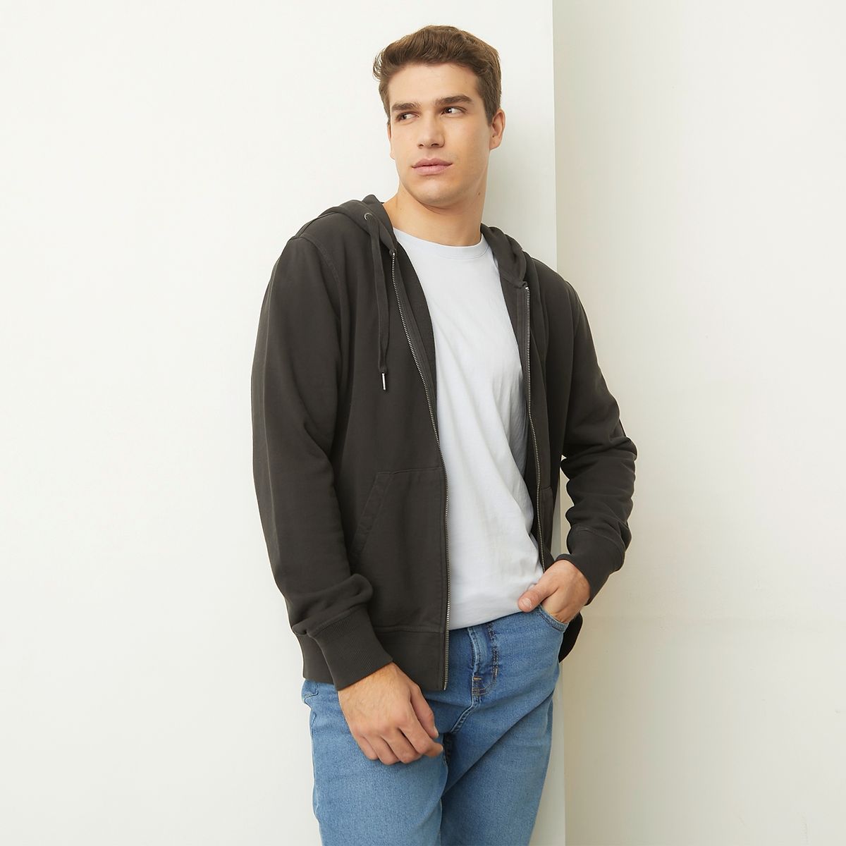 BASEMENT - Polerón Con Cierre Algodón Hombre Basement