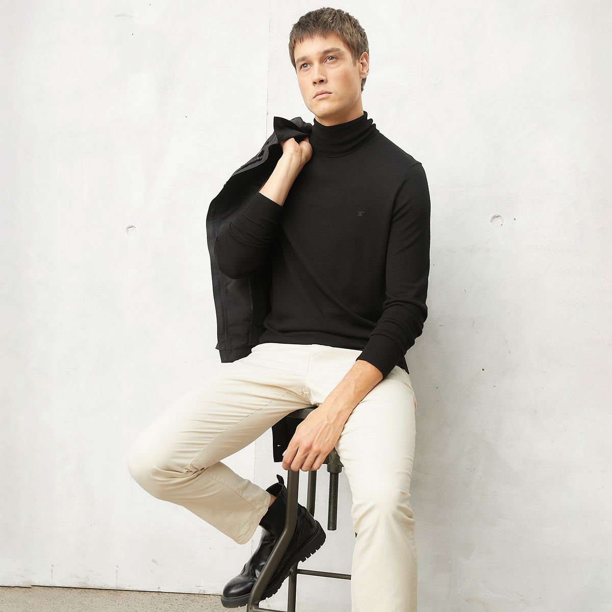 WOLF&HANK - Sweater Liso Manga Larga Lana Recto Hombre Wolf&Hank