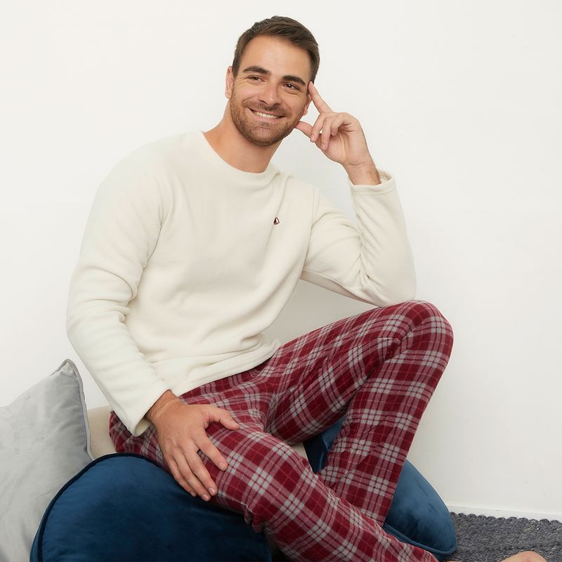 NEWPORT - Conjunto Pijama Largo Polar Recto Hombre Newport