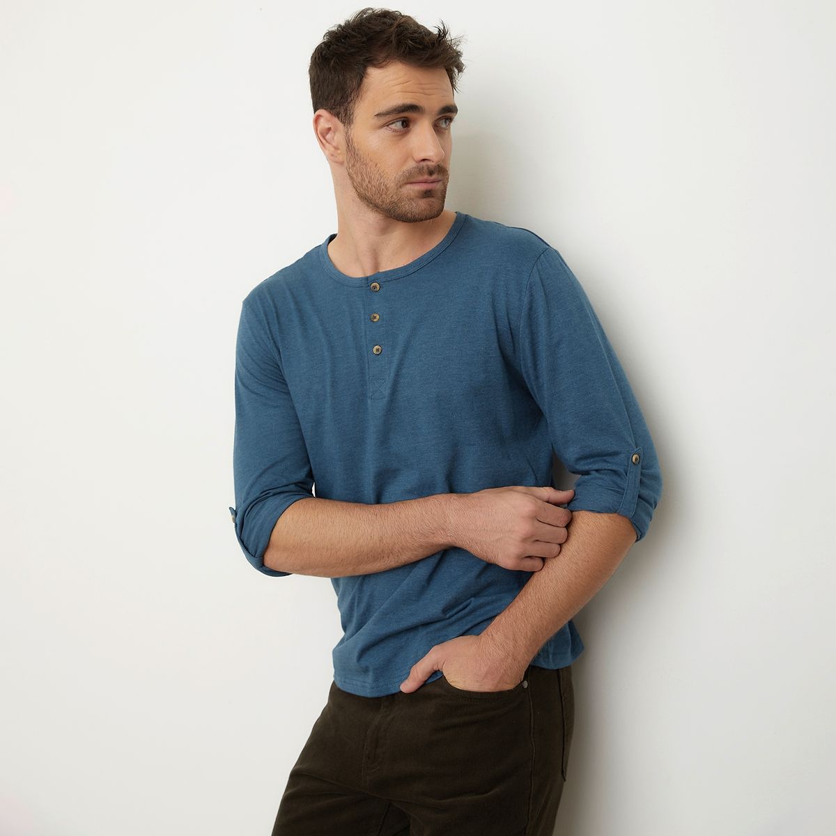 NEWPORT - Polera Manga Larga Algodón Hombre Newport