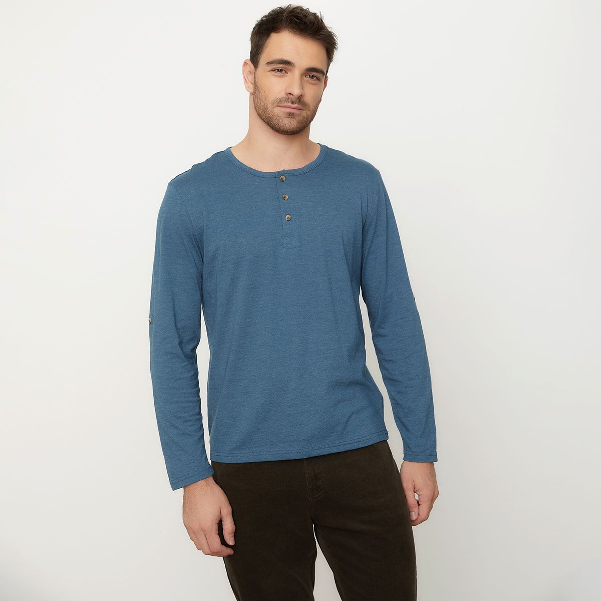 NEWPORT - Polera Manga Larga Algodón Hombre Newport