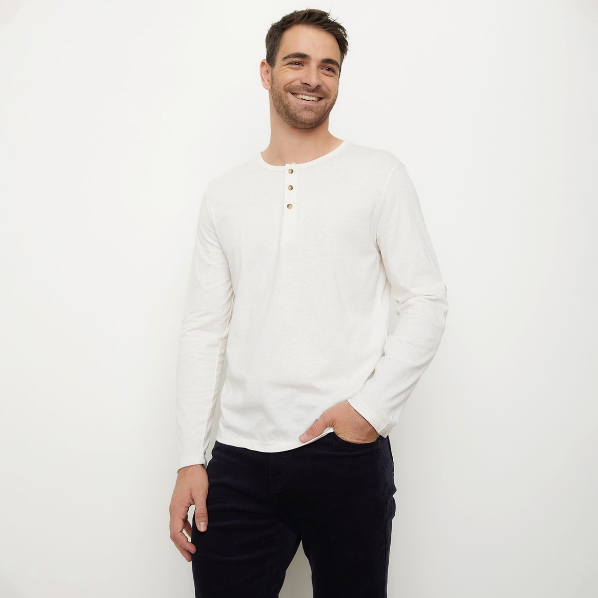 NEWPORT - Polera Manga Larga Algodón Hombre Newport