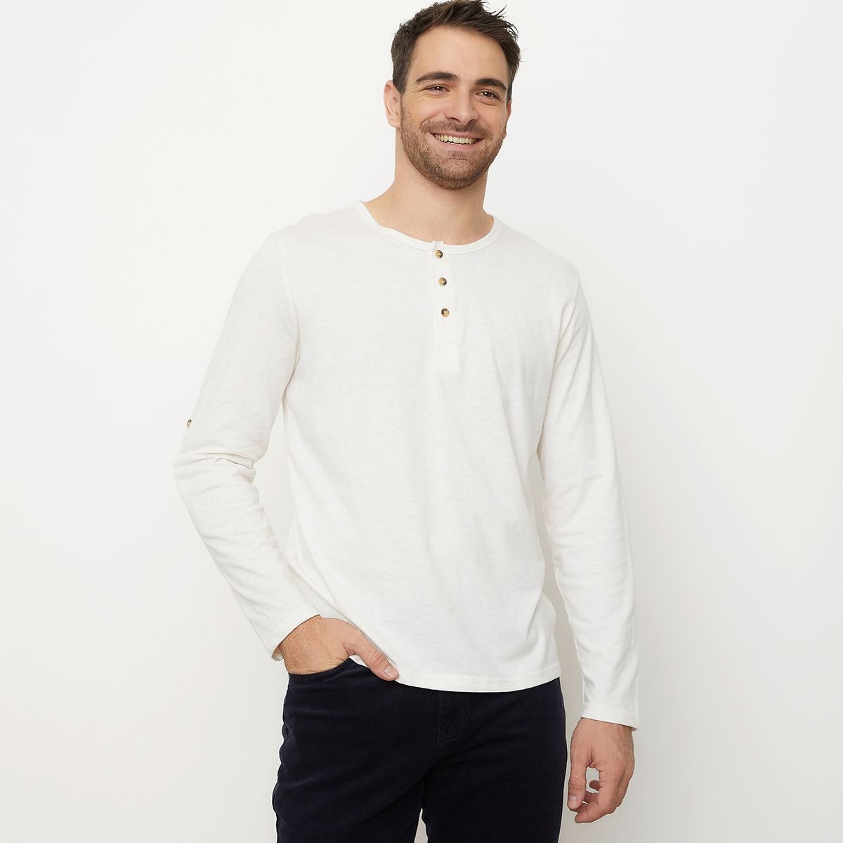NEWPORT - Polera Manga Larga Algodón Hombre Newport