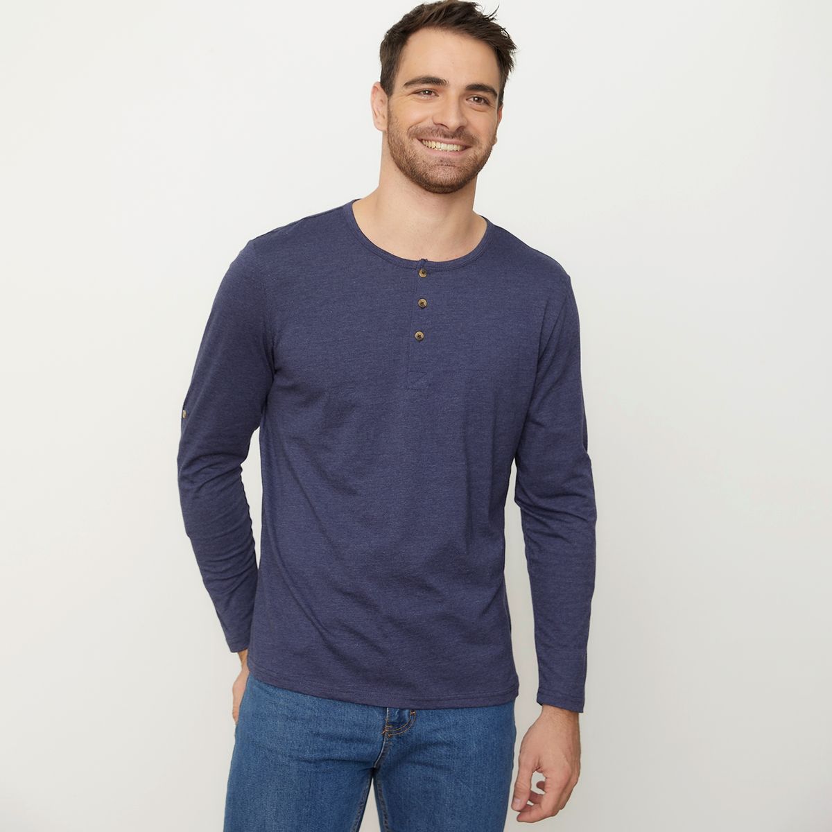 NEWPORT - Polera Manga Larga Algodón Hombre Newport